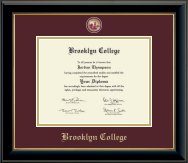 Brooklyn College diploma frame - Masterpiece Medallion Diploma Frame in Onyx Gold