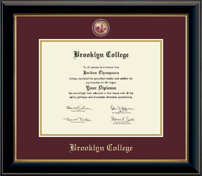 Brooklyn College diploma frame - Masterpiece Medallion Diploma Frame in Onyx Gold