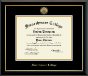 Swarthmore College diploma frame - Gold Engraved Medallion Diploma Frame in Onyx Gold
