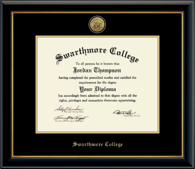 Swarthmore College diploma frame - Gold Engraved Medallion Diploma Frame in Onyx Gold