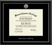 Swarthmore College diploma frame - Silver Engraved Medallion Diploma Frame in Onyx Silver