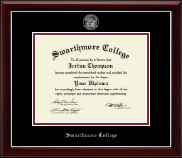 Swarthmore College diploma frame - Silver Embossed Diploma Frame in Gallery Silver