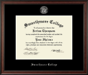 Swarthmore College diploma frame - Silver Embossed Diploma Frame in Studio