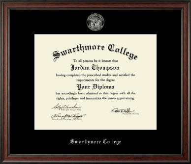 Swarthmore College diploma frame - Silver Embossed Diploma Frame in Studio