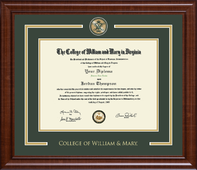 William & Mary diploma frame - Showcase Edition Diploma Frame in Prescott