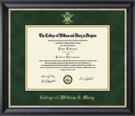 William & Mary diploma frame - Gold Embossed Diploma Frame in Noir