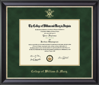 William & Mary diploma frame - Gold Embossed Diploma Frame in Noir