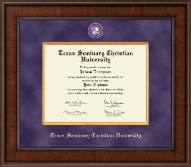 Texas Seminary Christian University diploma frame - Presidential Masterpiece Diploma Frame in Madison