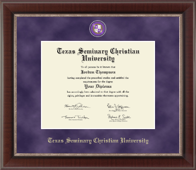 Texas Seminary Christian University diploma frame - Regal Edition Diploma Frame in Chateau