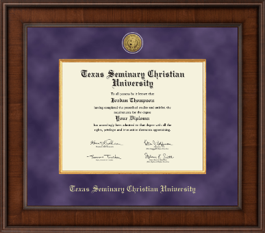 Texas Seminary Christian University diploma frame - Presidential Gold Engraved Diploma Frame in Madison