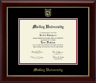 Molloy University diploma frame - Gold Embossed Diploma Frame in Gallery