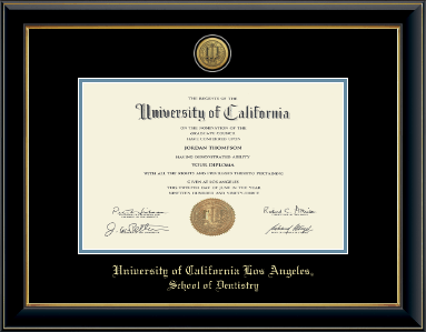 University of California Los Angeles diploma frame - Gold Engraved Medallion Diploma Frame in Onyx Gold