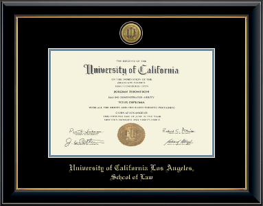 University of California Los Angeles diploma frame - Gold Engraved Medallion Diploma Frame in Onyx Gold