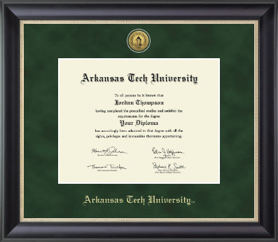 Arkansas Tech University diploma frame - Gold Engraved Medallion Diploma Frame in Noir