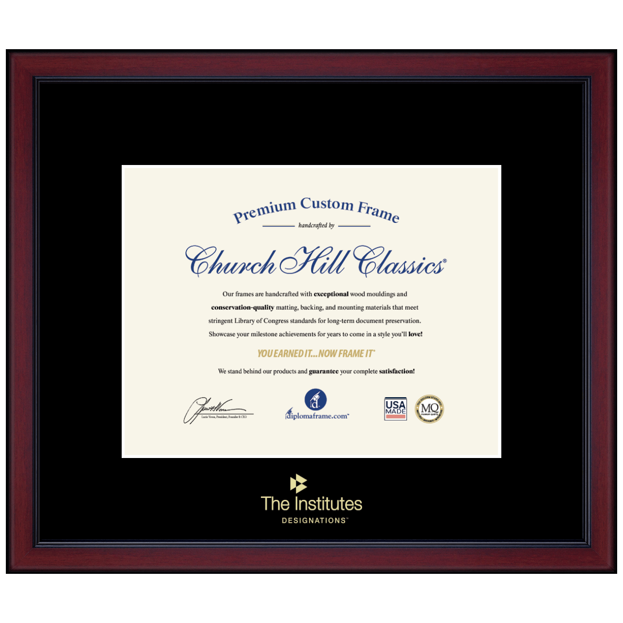 Gold Embossed Frame in Academy The Institutes Designations Item 411401 from The Institutes