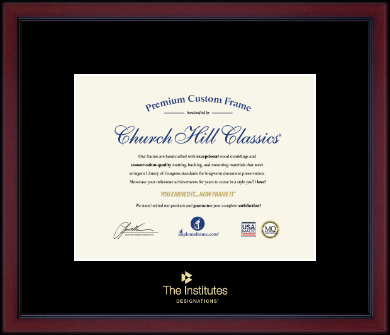 The Institutes Designations frame - Gold Embossed Frame in Academy