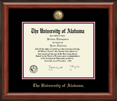 The University of Alabama Tuscaloosa diploma frame - Masterpiece Medallion Diploma Frame in Canterbury