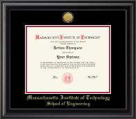 Massachusetts Institute of Technology diploma frame - Gold Engraved Medallion Diploma Frame in Midnight