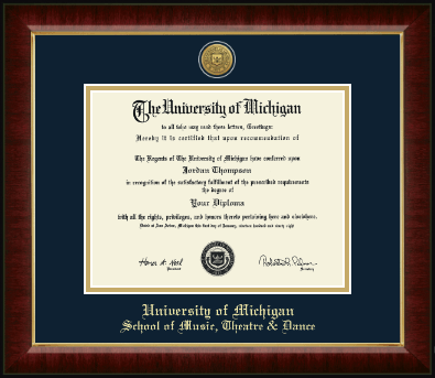 University of Michigan diploma frame - Gold Engraved Medallion Diploma Frame in Murano