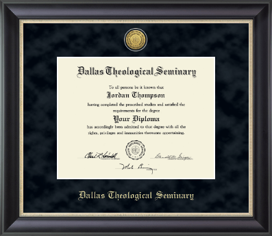 Dallas Theological Seminary diploma frame - Gold Engraved Medallion Diploma Frame in Noir
