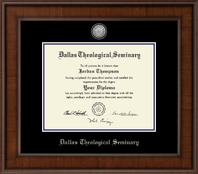 Dallas Theological Seminary diploma frame - Silver Engraved Medallion Diploma Frame in Madison