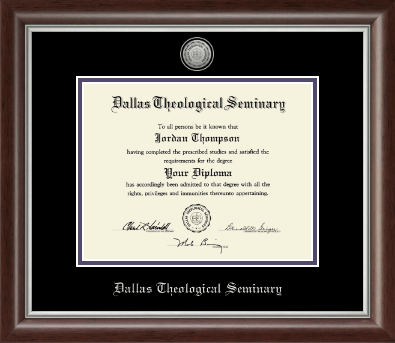 Dallas Theological Seminary diploma frame - Silver Engraved Medallion Diploma Frame in Devonshire