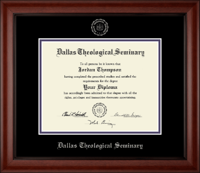 Dallas Theological Seminary diploma frame - Silver Embossed Diploma Frame in Cambridge