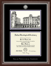 Dallas Theological Seminary diploma frame - Campus Scene Lithograph Silver Engraved Diploma Frame in Devonshire
