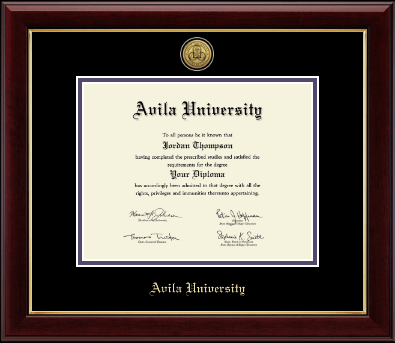 Avila University diploma frame - Gold Engraved Medallion Diploma Frame in Gallery