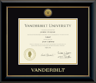 Vanderbilt University diploma frame - Gold Engraved Medallion Diploma Frame in Onyx Gold