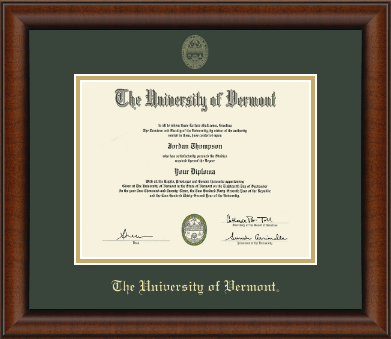 The University of Vermont diploma frame - Gold Embossed Diploma Frame in Austin