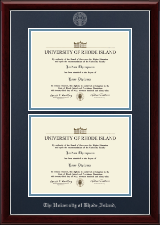 The University of Rhode Island diploma frame - Double Diploma Frame in Gallery Silver