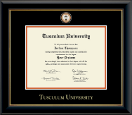 Tusculum University diploma frame - Masterpiece Medallion Diploma Frame in Onyx Gold