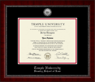 Temple University Law School diploma frame - Silver Engraved Medallion Diploma Frame in Sutton
