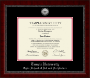 Temple University diploma frame - Silver Engraved Medallion Diploma Frame in Sutton