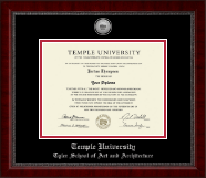 Temple University diploma frame - Silver Engraved Medallion Diploma Frame in Sutton