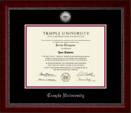 Temple University diploma frame - Silver Engraved Medallion Diploma Frame in Sutton