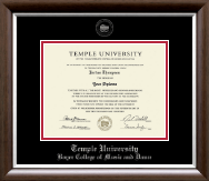 Temple University diploma frame - Silver Embossed Diploma Frame in Devonshire