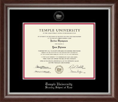 Temple University diploma frame - Silver Embossed Diploma Frame in Devonshire