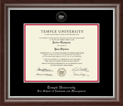Temple University diploma frame - Silver Embossed Diploma Frame in Devonshire