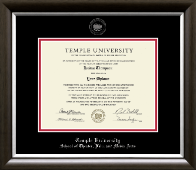 Temple University diploma frame - Silver Embossed Diploma Frame in Devonshire