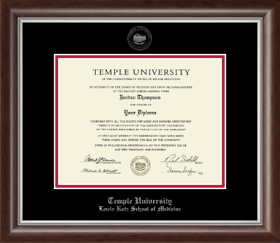Temple University diploma frame - Silver Embossed Diploma Frame in Devonshire