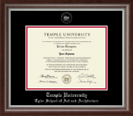 Temple University diploma frame - Silver Embossed Diploma Frame in Devonshire