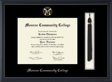 Monroe Community College diploma frame - Tassel & Cord Diploma Frame in Obsidian