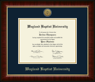 Wayland Baptist University diploma frame - Gold Engraved Medallion Diploma Frame in Murano