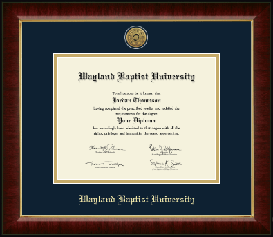 Wayland Baptist University diploma frame - Gold Engraved Medallion Diploma Frame in Murano