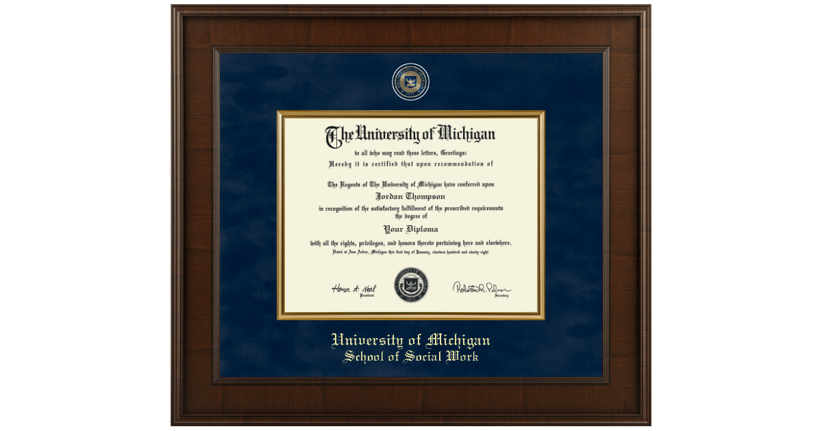Central Michigan University Petite Diploma Frame - Mahogany With Gold Trim & School Seal