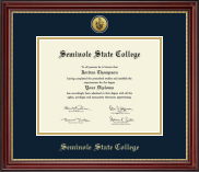 Seminole State College of Oklahoma diploma frame - Gold Engraved Medallion Diploma Frame in Kensington Gold