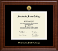 Seminole State College of Oklahoma diploma frame - Gold Engraved Medallion Diploma Frame in Prescott