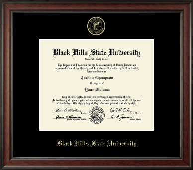 Black Hills State University diploma frame - Gold Embossed Diploma Frame in Studio